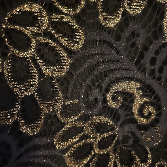 Beautiful Black and Gold Lace Cocktail Dress - Picture 5 of 6